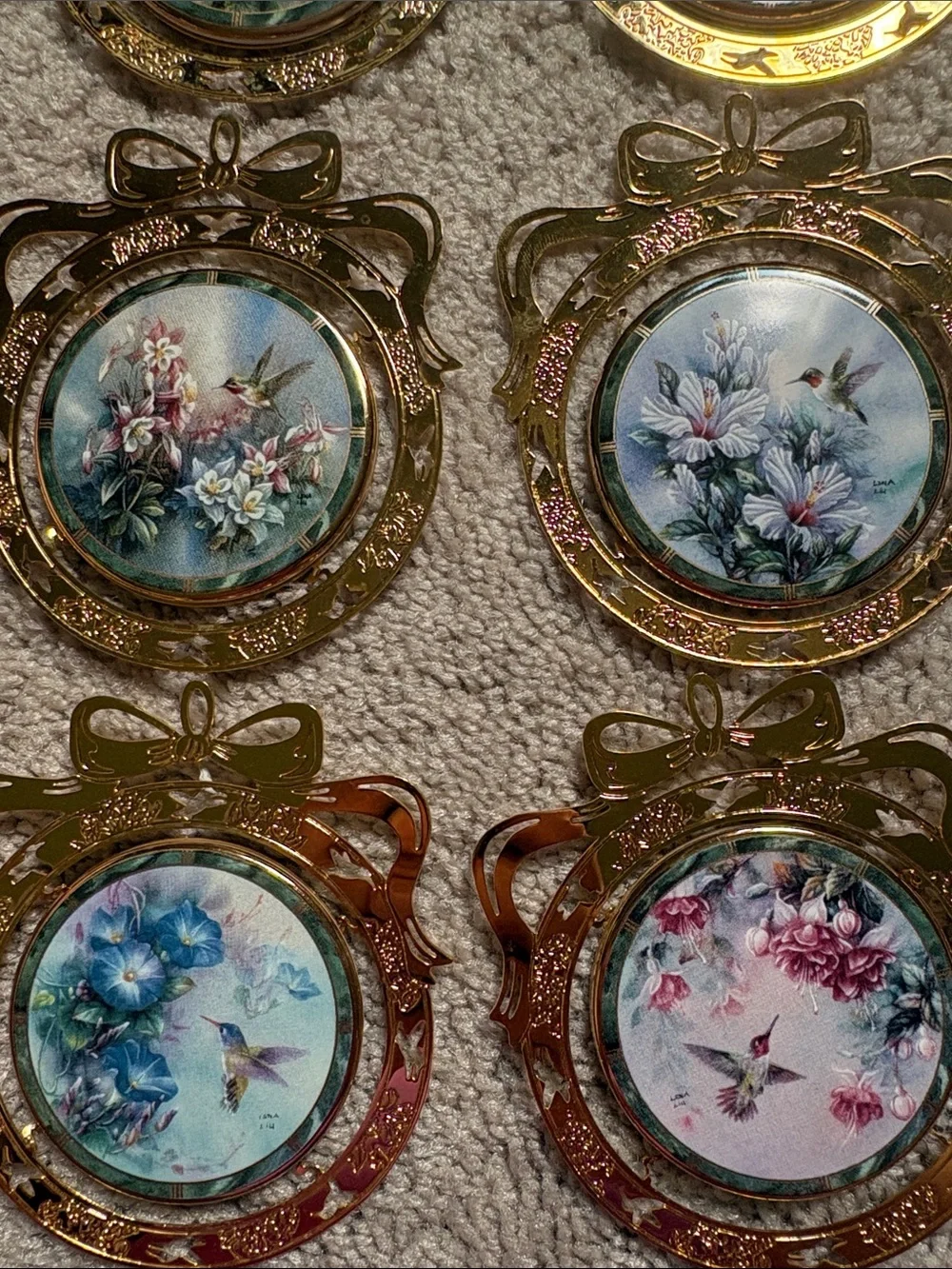 Lena Liu Hummingbird Treasury Ornament Collection, Set of 8, 1994 Bradford